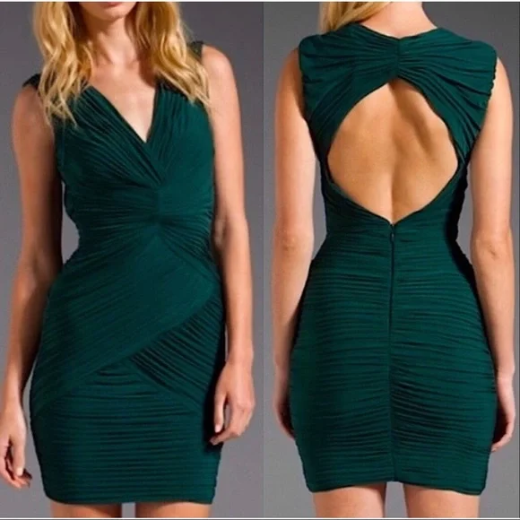 sachin and babi light blue dress BCBG V-Neck Wrap Dress GT02D26 Green Pea (Gleam) 2 at Amazon Women's  Clothing store